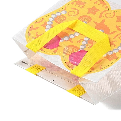 Summer Beach Theme Printed Flip Flops Non-Woven Reusable Folding Gift Bags with Handle LS-ABAG-F009-E11-1