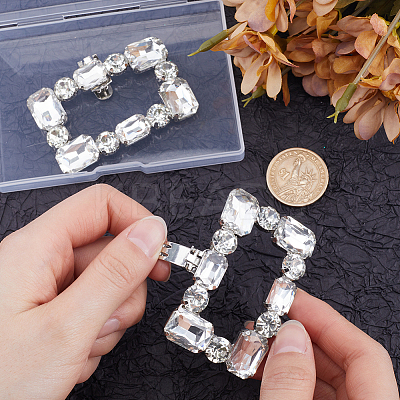 2Pcs Alloy Rhinestone Shoe Decoration AJEW-GF0008-72-1