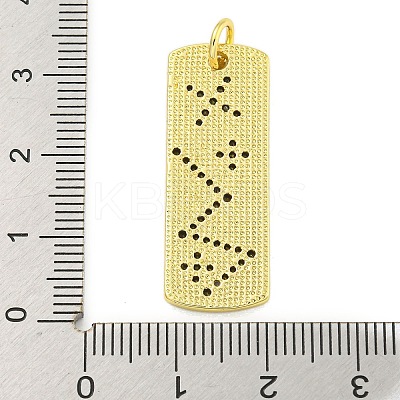 Real 18K Gold Plated Brass Micro Pave Cubic Zirconia Pendants KK-R159-06B-G-1