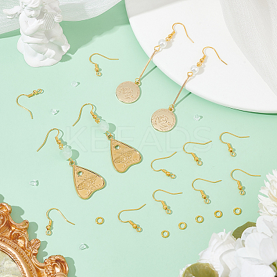 200Pcs Brass Earring Hooks KK-SP0001-44G-1