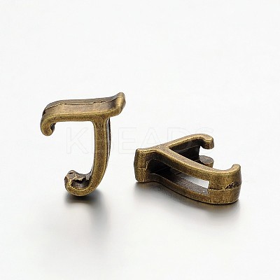 Tibetan Style Antique Bronze Plated Alloy Letter Slide Charms LS-PALLOY-J542-L-NF-1