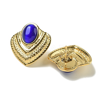 Cat Eye Stud Earrings EJEW-G400-60G-01-1