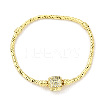 Brass Micro Pave Clear Cubic Zirconia Link Bracelets BJEW-S158-15G-1