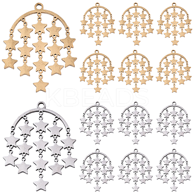 5Pcs 304 Stainless Steel Pendants STAS-YW0003-15P-1