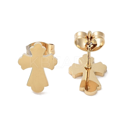 PVD Vacuum Plating 304 Stainless Steel Stud Earrings for Women EJEW-A048-47C-G-1