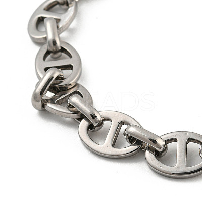 Non-Tarnish 304 Stainless Steel Oval Link Chains Bracelets for Men & Women LS-BJEW-D042-22C-P-1