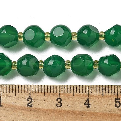 Natural Green Onyx Agate(Dyed & Heated) Beads Strands G-K387-A05-02-1