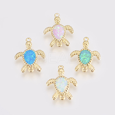 Synthetic Opal Links Connectors KK-L163-02G-1