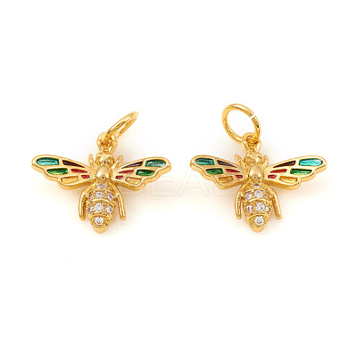 Brass Micro Pave Cubic Zirconia Pendants KK-I672-45-1
