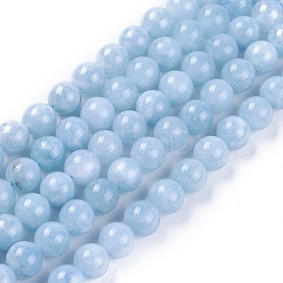 Natural White Jade Beads Strands X-G-L500-01-8mm-1