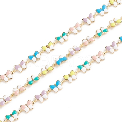 Brass Enamel Link Chains X-CHC-E021-09A-1