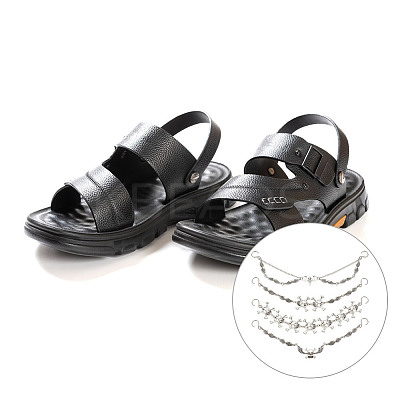 8Pcs 4 Styles Gothic Style Skull Wing Iron Twisted Boot Strap Chains for Halloween FIND-AB00066-1
