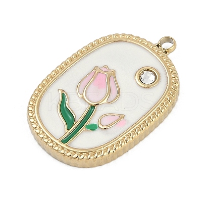 304 Stainless Steel Enamel Pendants STAS-I325-001G-1