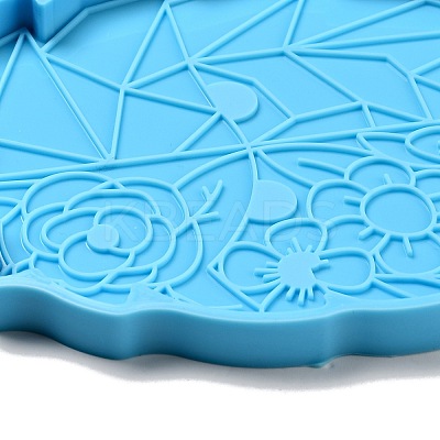DIY Lion with Flower Cup Mat Silicone Molds DIY-A034-01B-1