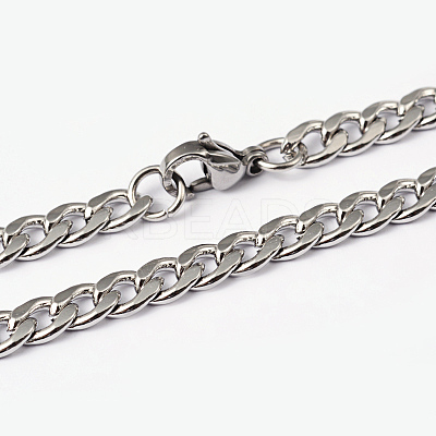 Tarnish Resistant 304 Stainless Steel Curb Chain Necklaces NJEW-I194-15-1