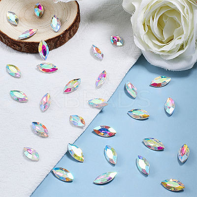 Pointed Back Glass Rhinestone Cabochons RGLA-OC0001-08C-1