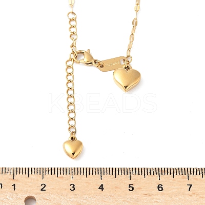304 Stainless Steel Double Heart Pendant Necklaces for Women NJEW-U045-01G-1