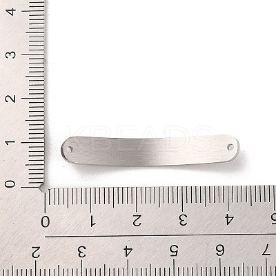 Non-Tarnish 304 Stainless Steel Brushed Curved Rectangle Connector Charms STAS-R222-03P-1