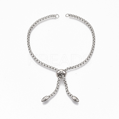 Tarnish Resistant Adjustable 304 Stainless Steel Slider Bracelets Making X-STAS-T050-030P-1