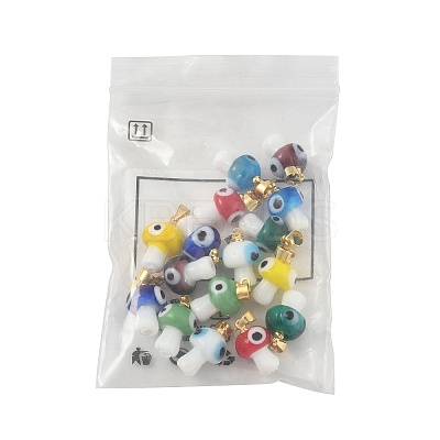 16Pcs 8 Colors Handmade Lampwork Pendants LAMP-FS0001-47-1