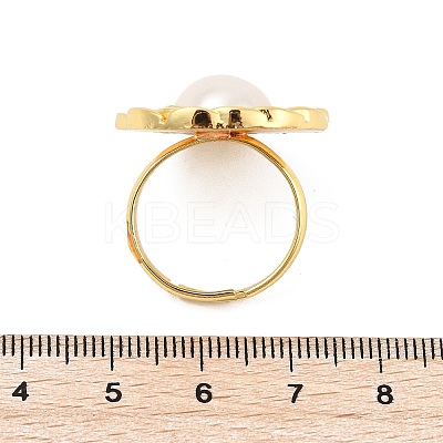 Oval Brass Finger Rings for Women RJEW-S622-03G-1
