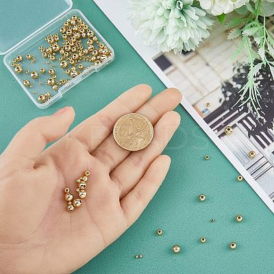 220Pcs 5 Style Brass Beads KK-HY0001-01-1