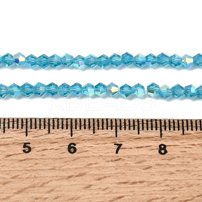 AB Color Plated Transparent Glass Beads Strands GLAA-G127-01C-1