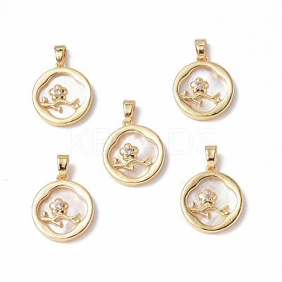 Shell Pendants KK-P223-02G-1