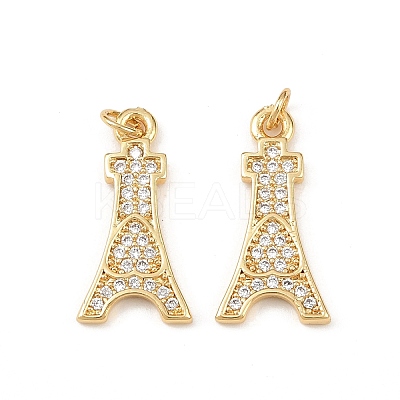 Brass Micro Pave Cubic Zirconia Pendants KK-F919-16G-1