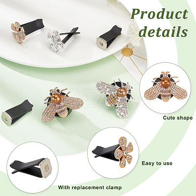 2 Sets 2 Colors Bees & Flower Car Vent Clip Set FIND-GA0005-76-1