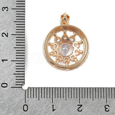 Brass Micro Pave Cubic Zirconia Pendants KK-W795-14KCG-1
