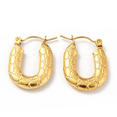 Ion Plating(IP) 304 Stainless Steel Rectangle Chunky Hoop Earrings for Women EJEW-G293-05G-1