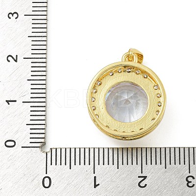 Rack Plating Brass Cubic Zirconia Pendants KK-Z067-15G-1