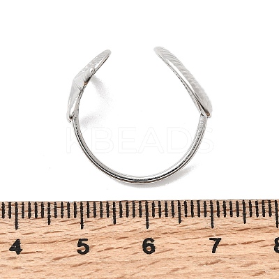 304 Stainless Steel Open Cuff Rings for Women RJEW-K313-16P-1