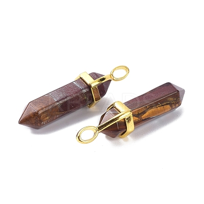Natural Tiger Iron Pointed Pendants G-G025-01G-11-1