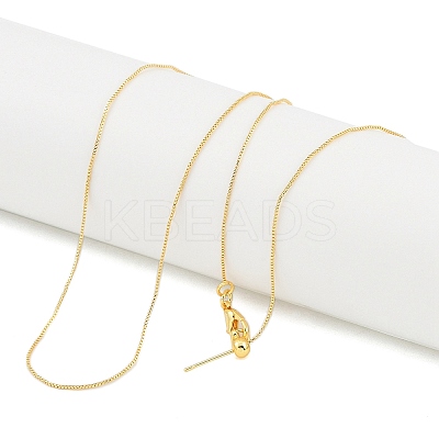 0.5mm Rack Plating Brass Box Chain Adjustable Slider Necklaces for Women Men LS-MAK-L044-52G-1