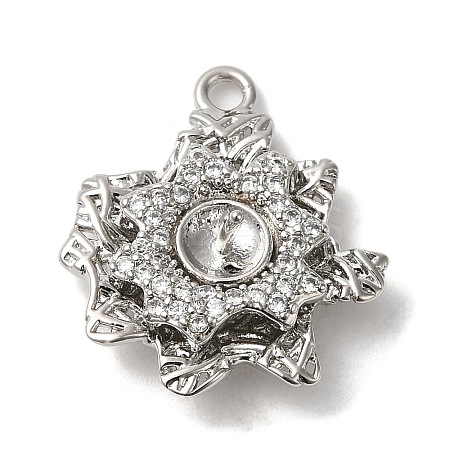 Rack Plating Brass Cubic Zirconia Pendants KK-M267-13P-1