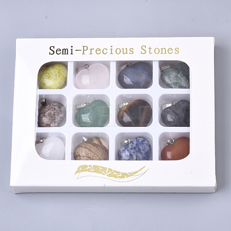 Natural Mixed Stone Pendants G-R461-29-B-1