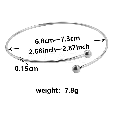 Stainless Steel Cuff Bangle PW-WG64285-01-1