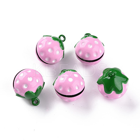 Baking Paint Brass Bell Pendants X-KKB-S002-012A-1
