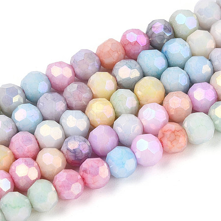 Anti-Tarnish Electroplate Glass Beads Strands X-EGLA-T021-4mm-15-11-1