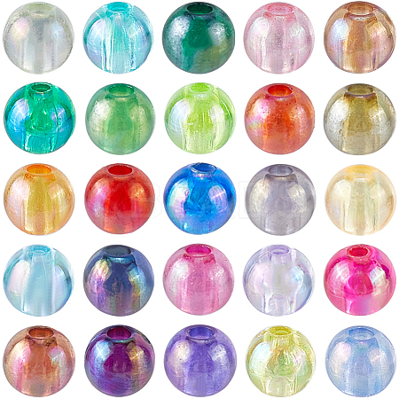 1000Pcs 25 Colors Transparent Acrylic Beads MACR-SP0001-75-1