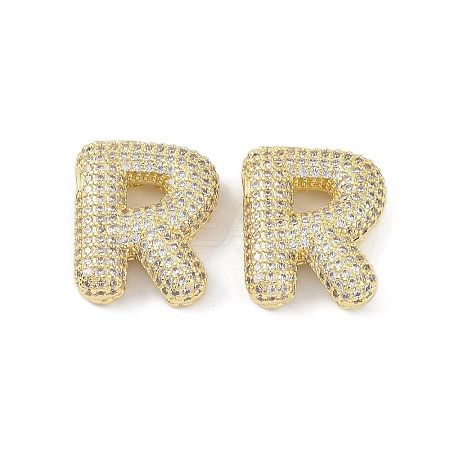 Brass Micro Pave Clear Cubic Zirconia Pendants KK-Z041-01G-R-1