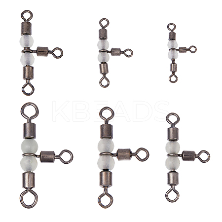 30Pcs 6 Styles 3 Way Cross-Line Barrel Fishing Swivels FIND-FH0010-07-1