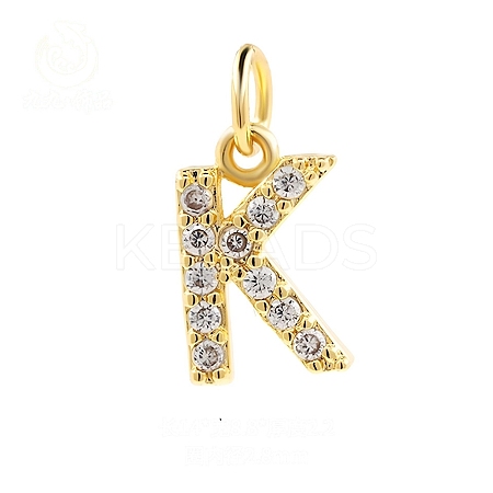 Brass Cubic Zirconia Pendants with Jump Rings LS-FIND-PW0024-09K-1