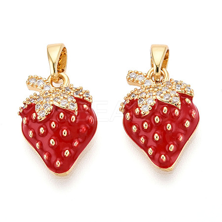 Brass Micro Pave Cubic Zirconia Pendants KK-N265-11G-1