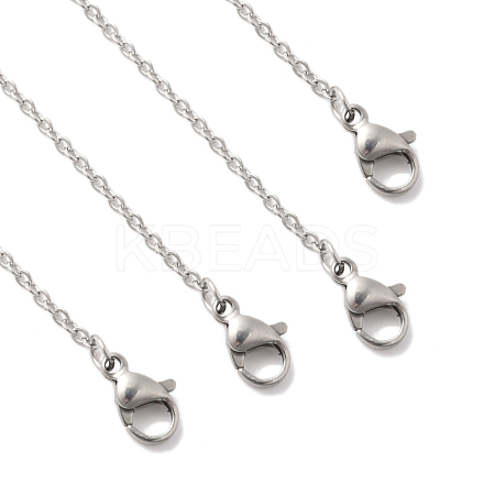 4Pcs 304 Stainless Steel Cable Chain Necklace Making STAS-FS0001-81P-1