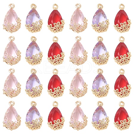 18Pcs 3 Colors Transparent Glass Pendants GLAA-YW0004-52C-1