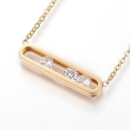 304 Stainless Steel Pendant Necklaces NJEW-P206-20G-1