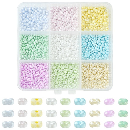 45g 9 colors Glass Seed Beads SEED-YW0002-54B-1